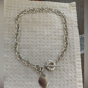 100% authentic Tiffany heart and toggle necklace